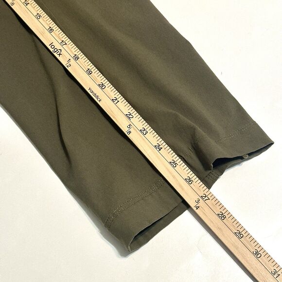 Prana Zion Stretch Pants Men 36x30 Green Belt Roll Snap up Outdoor Gorpcore Vent - Picture 10 of 13